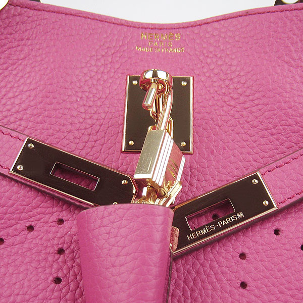 Fake Hermes New Arrival Double-duty leather handbag Peach 60668
